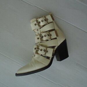 Jeffery Campbell Women's Strappy Buckled Boots Size 8 White